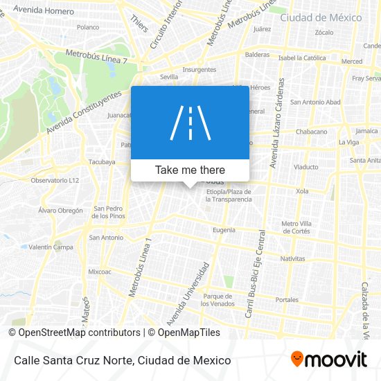 Mapa de Calle Santa Cruz Norte