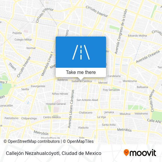 Callejón Nezahualcóyotl map