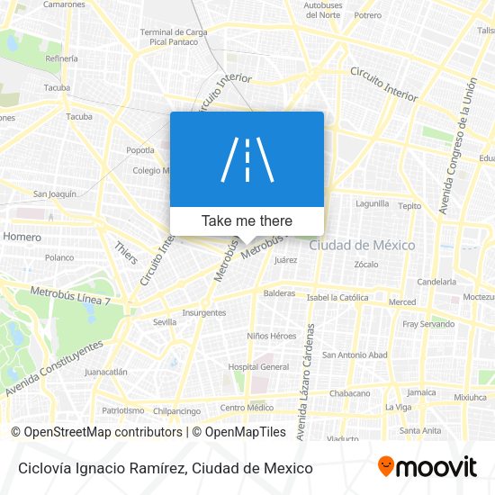 Mapa de Ciclovía Ignacio Ramírez