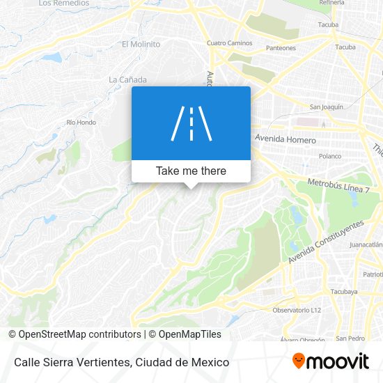 Mapa de Calle Sierra Vertientes