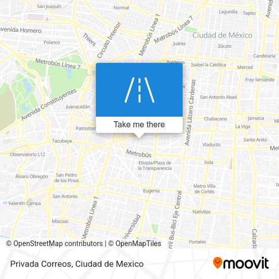 Privada Correos map