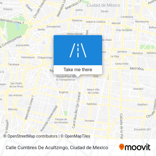 Calle Cumbres De Acultzingo map
