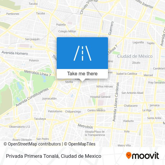 Privada Primera Tonalá map