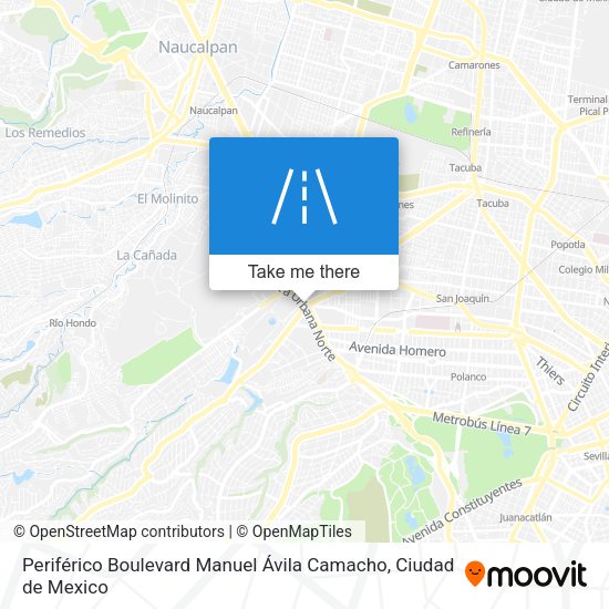 Periférico Boulevard Manuel Ávila Camacho map