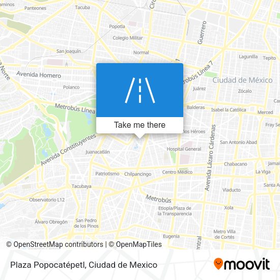Mapa de Plaza Popocatépetl