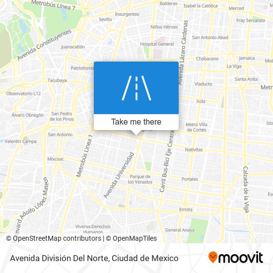 Avenida División Del Norte map