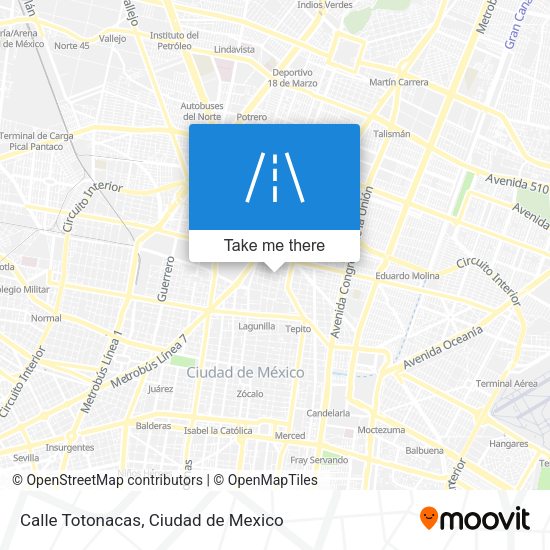 Mapa de Calle Totonacas