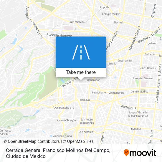 Cerrada General Francisco Molinos Del Campo map