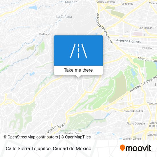 Calle Sierra Tejupilco map