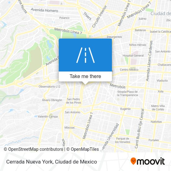 Mapa de Cerrada Nueva York