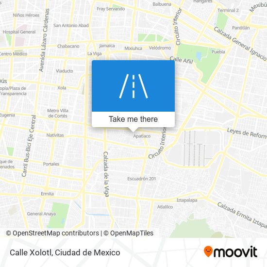 Calle Xolotl map