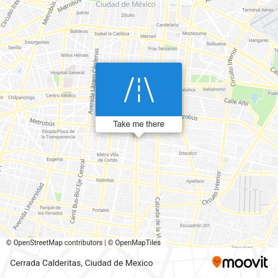 Cerrada Calderitas map