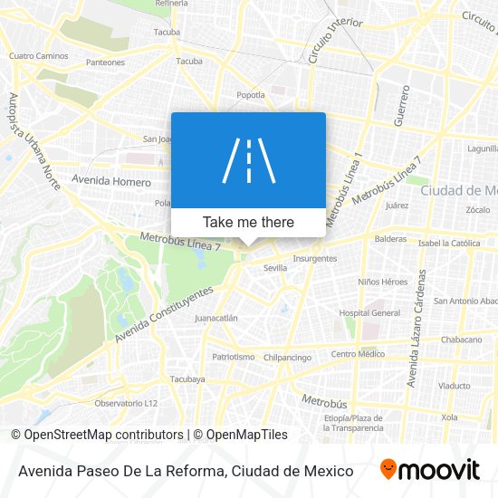 Avenida Paseo De La Reforma map