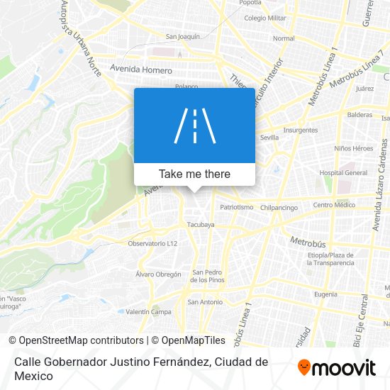 Mapa de Calle Gobernador Justino Fernández