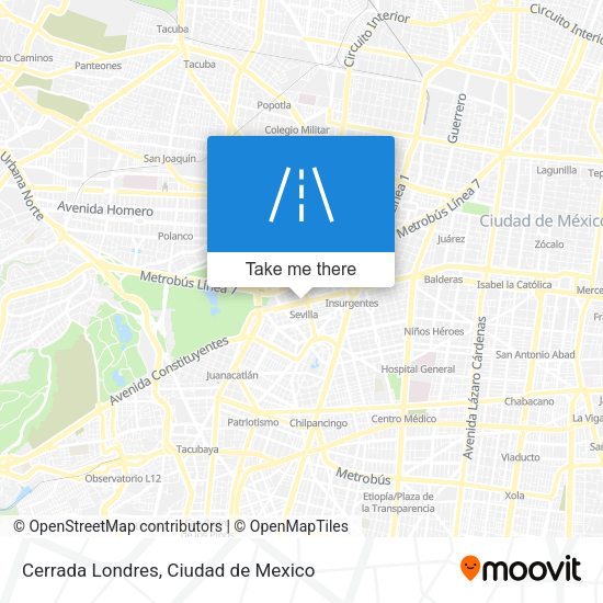 Cerrada Londres map