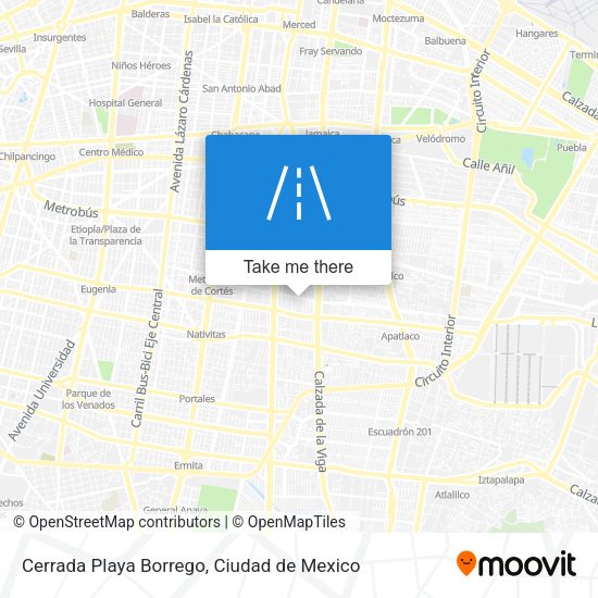 Cerrada Playa Borrego map