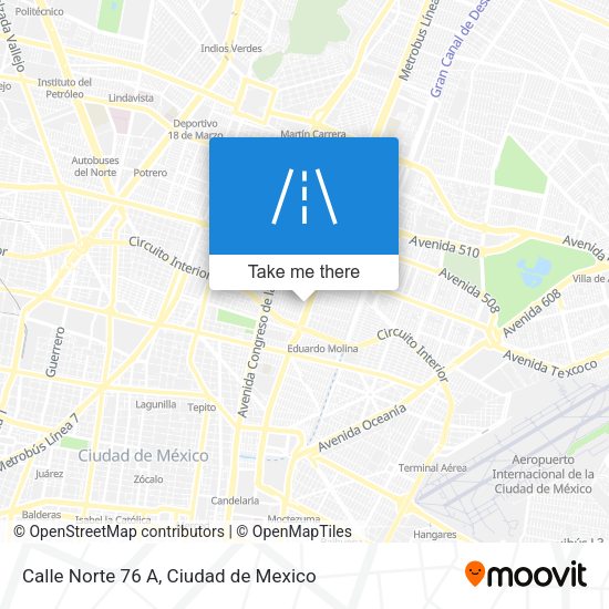 Mapa de Calle Norte 76 A