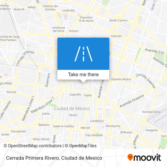 Mapa de Cerrada Primera Rivero