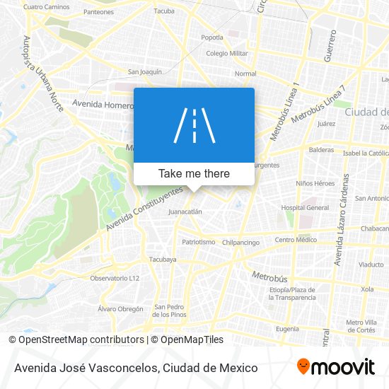 Avenida José Vasconcelos map