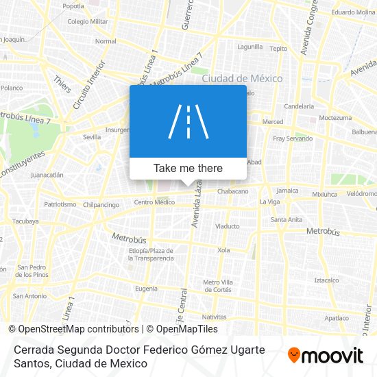Cerrada Segunda Doctor Federico Gómez Ugarte Santos map