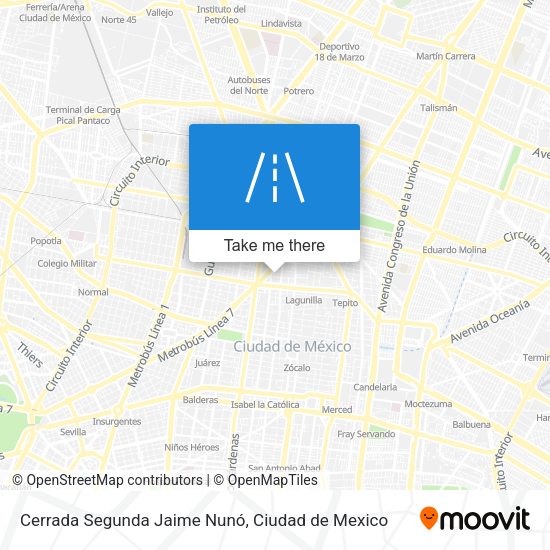 Mapa de Cerrada Segunda Jaime Nunó