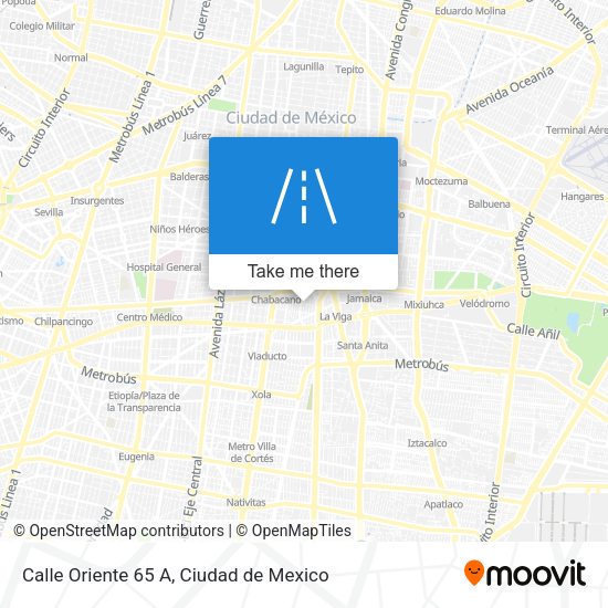 Calle Oriente 65 A map