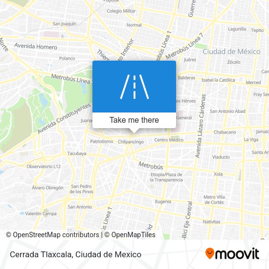 Cerrada Tlaxcala map