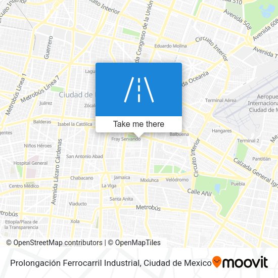 Mapa de Prolongación Ferrocarril Industrial
