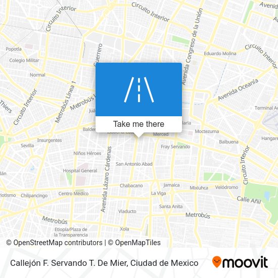 Mapa de Callejón F. Servando T. De Mier