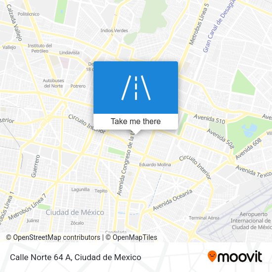 Mapa de Calle Norte 64 A