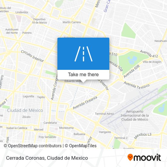 Cerrada Coronas map