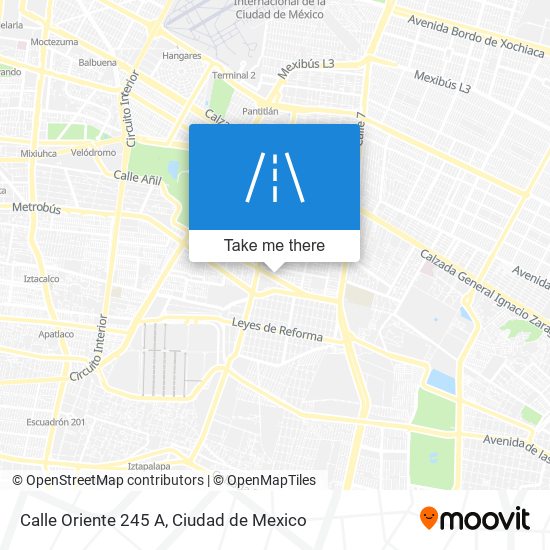 Calle Oriente 245 A map