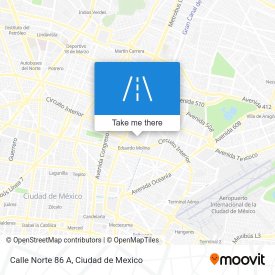 Calle Norte 86 A map