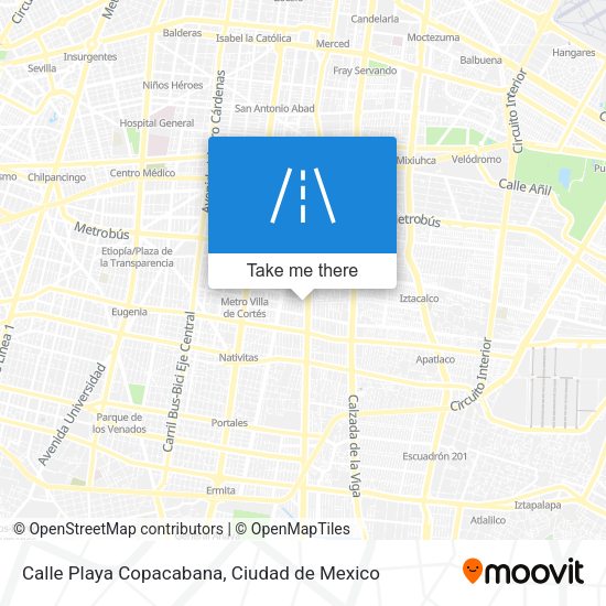 Mapa de Calle Playa Copacabana