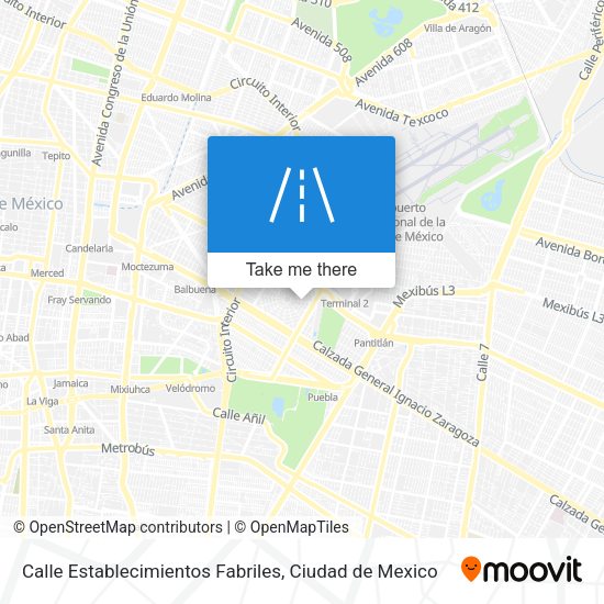 Mapa de Calle Establecimientos Fabriles