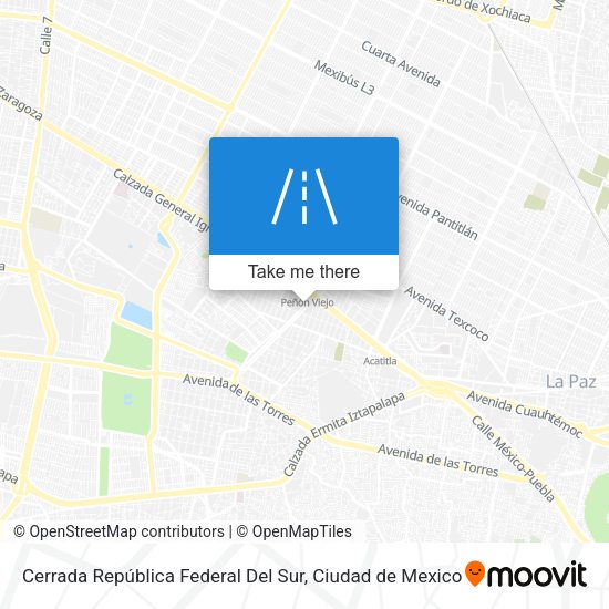 Cerrada República Federal Del Sur map