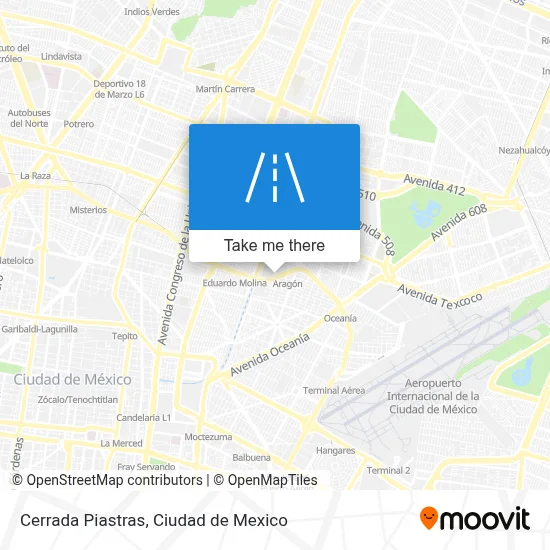 Cerrada Piastras map