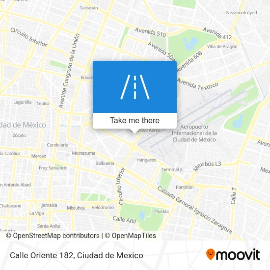 Mapa de Calle Oriente 182