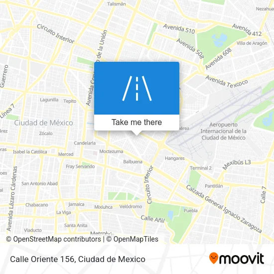Mapa de Calle Oriente 156