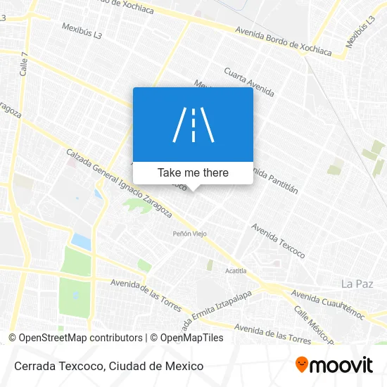 Cerrada Texcoco map