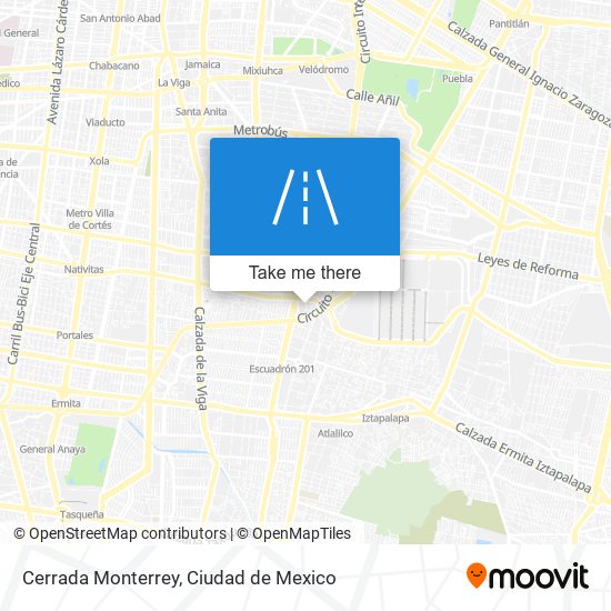 Mapa de Cerrada Monterrey