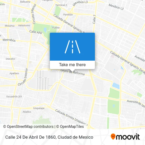 Calle 24 De Abril De 1860 map