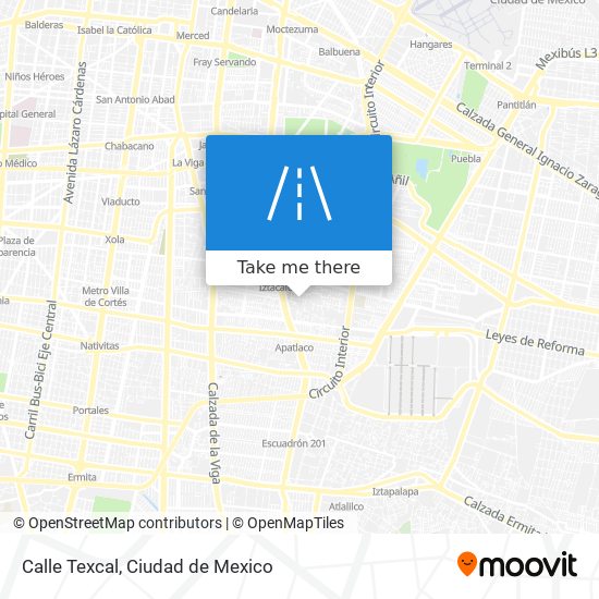 Calle Texcal map