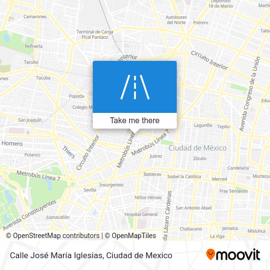 Mapa de Calle José María Iglesias