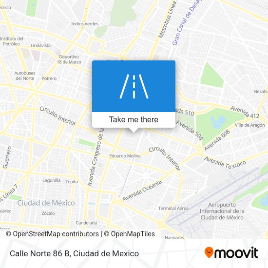 Mapa de Calle Norte 86 B