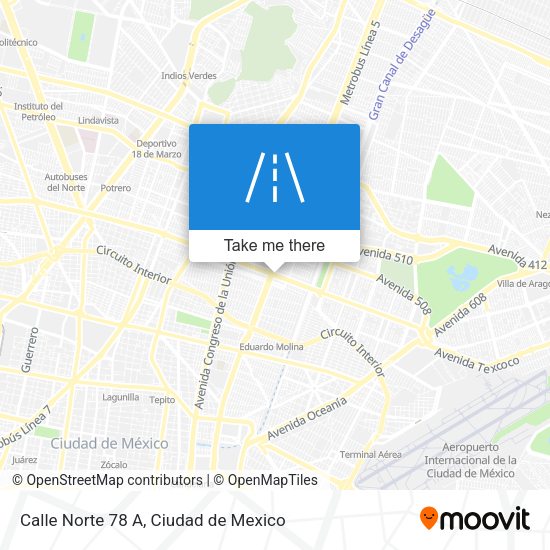 Mapa de Calle Norte 78 A