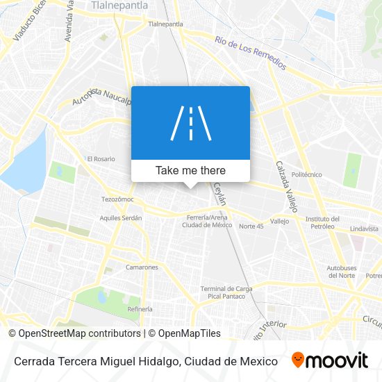 Cerrada Tercera Miguel Hidalgo map