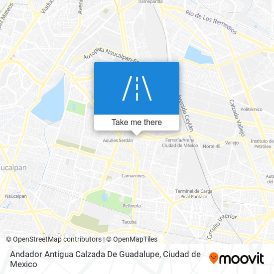 Andador Antigua Calzada De Guadalupe map