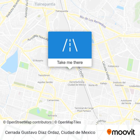 Mapa de Cerrada Gustavo Díaz Ordaz