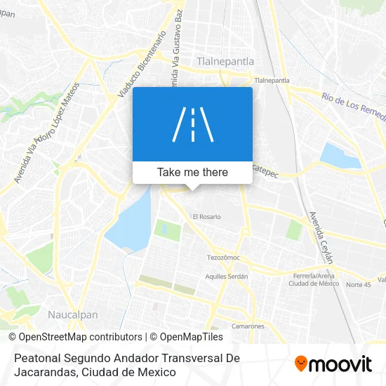 Mapa de Peatonal Segundo Andador Transversal De Jacarandas